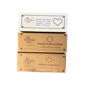 Pampered Chef Bread Tubes Set Of 3 Star Flower Heart Shapes Aluminum